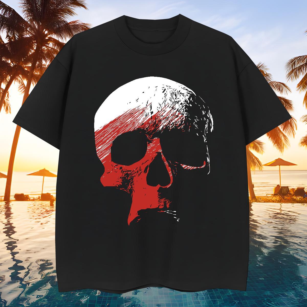 Free Shipping T shirt 100% Cotton 230g skull Summer Casual Custom Print Plus Size Breathable Short Sleeve Men Tops Tees Fashion Design Tshirts