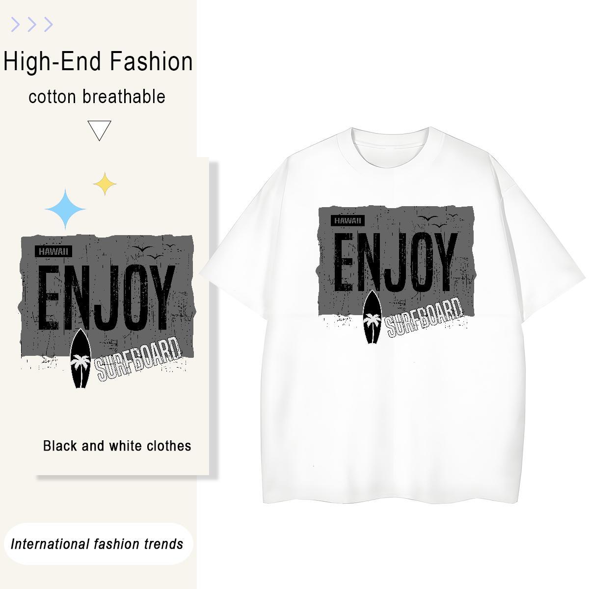 Lady Women Tees 230g Cotton enjoy Street Casual T-Shirts Comfortable DIY Printed Tshirts