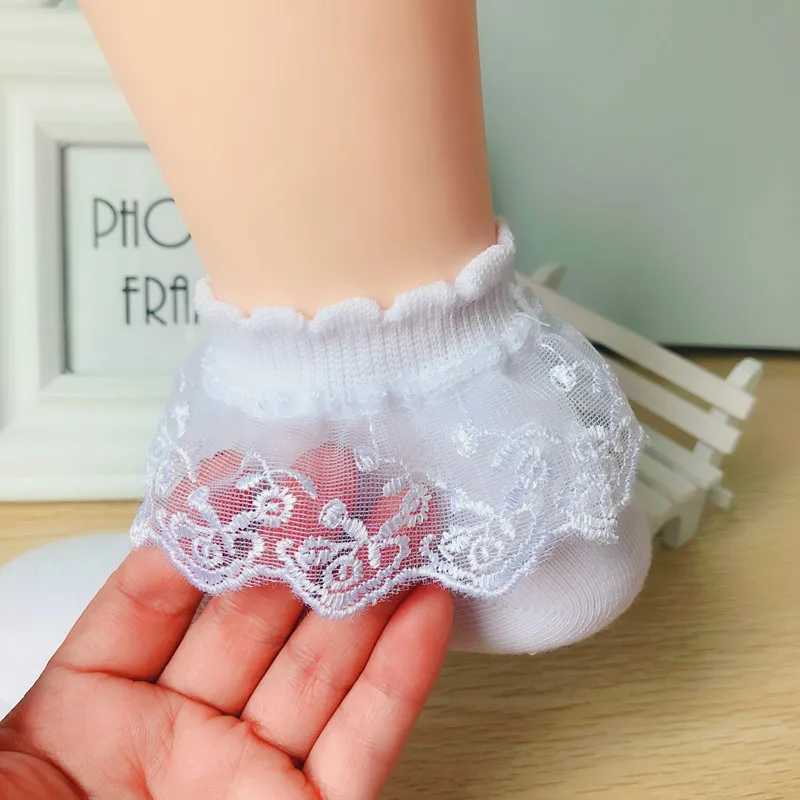 Baby Girls Ankle Socks Breathable Cotton Lace with Ruffle Princess Mesh Sock Children White Pink Yellow Kids Toddler Dance Socks CL240824