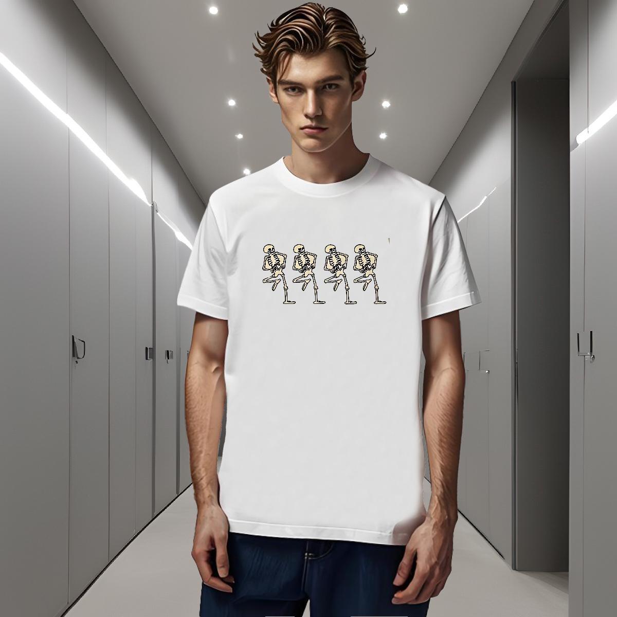 Wholesale T Shirts Men 100% Cotton 230g skull Beach Customized Print Breathable Soft Men Clothes T-Shirt Brand Tees