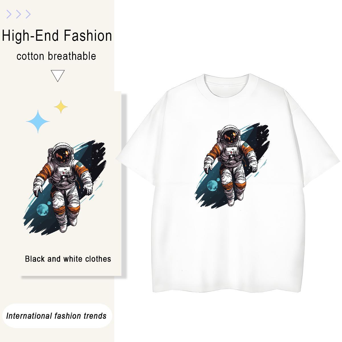 Brand Lady T shirt 100% Cotton 230g universe Sport T-Shirts for Women Short sleeve Soft Floral Print Tee Shirt