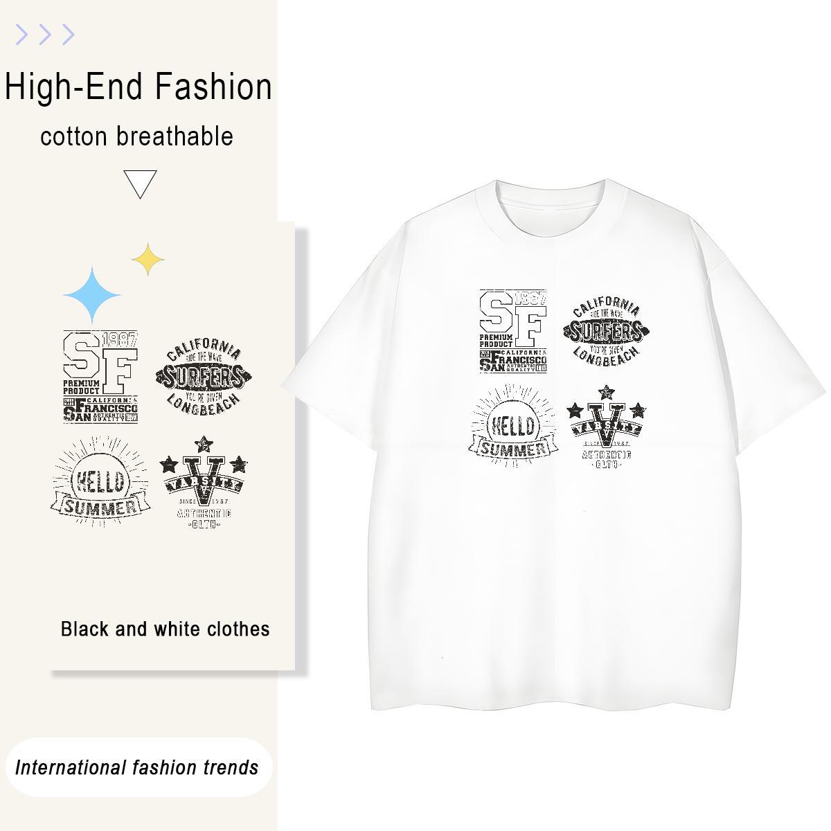 Designer Nice Womens Tshirts 100% Cotton 230g letter Casual Daily Wear Women T Shirts O Neck Short Sleeves Black White Clothes