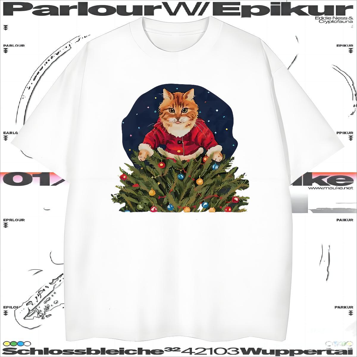 Stylist Men Tops Tees cat Street 230g Cotton Clothings Breathable Crew Neck Soft Men T Shirts Graphic