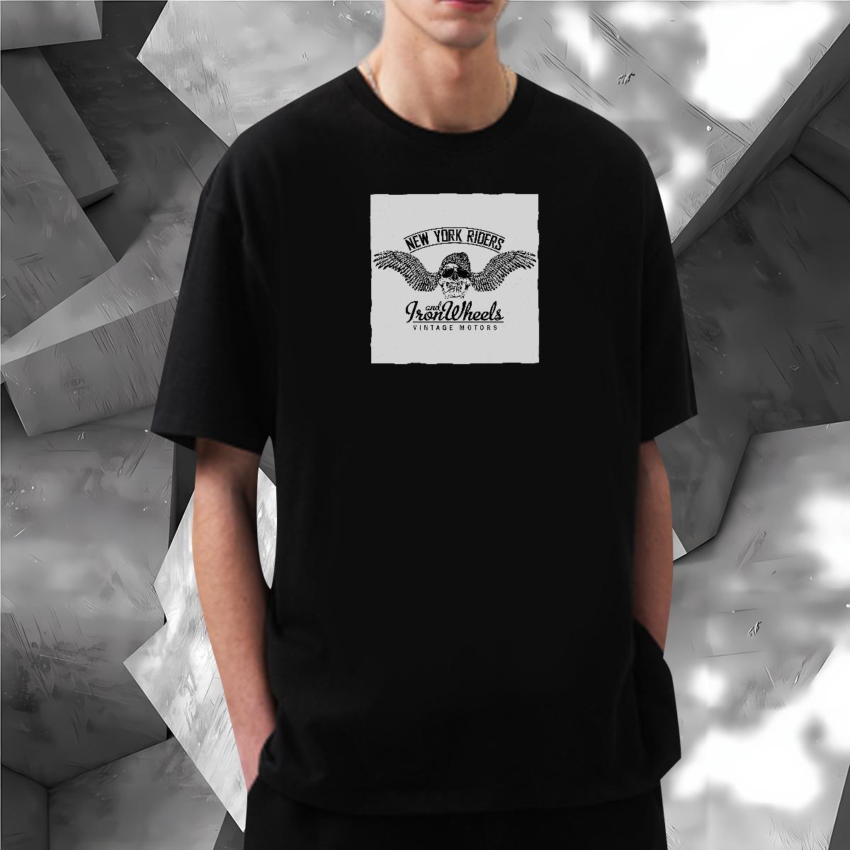 Wholesale Men T Shirts 230g Pure Cotton skull Summer Casual DIY Printed Short Sleeve O-Neck Men Tees 2024 DIY Tshirts