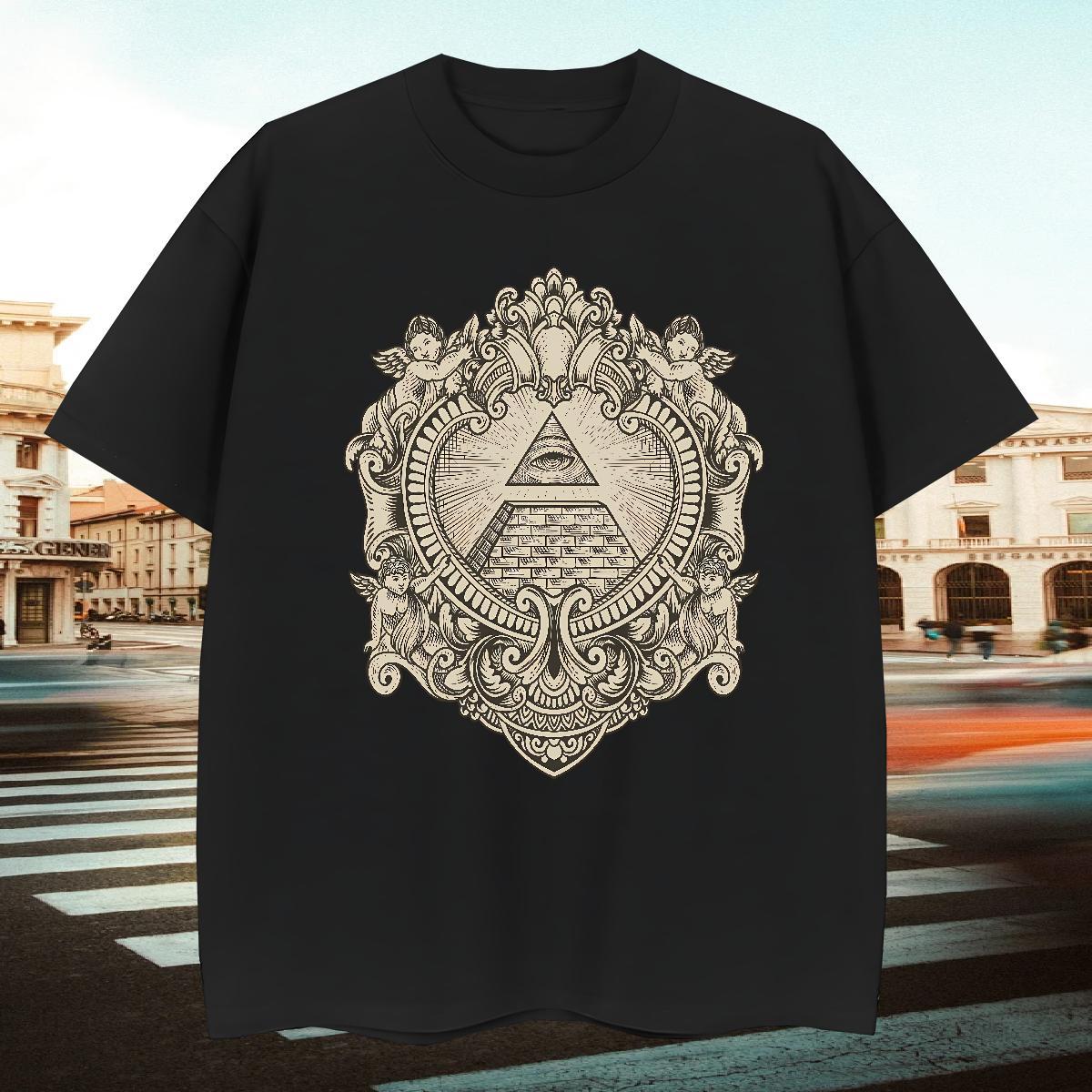 Cool Mens T Shirts 100% Cotton 230g eye of the devil Daily Wear Plus Size Cartoon Breathable Men Tshirts DIY Customized Tops Shirt
