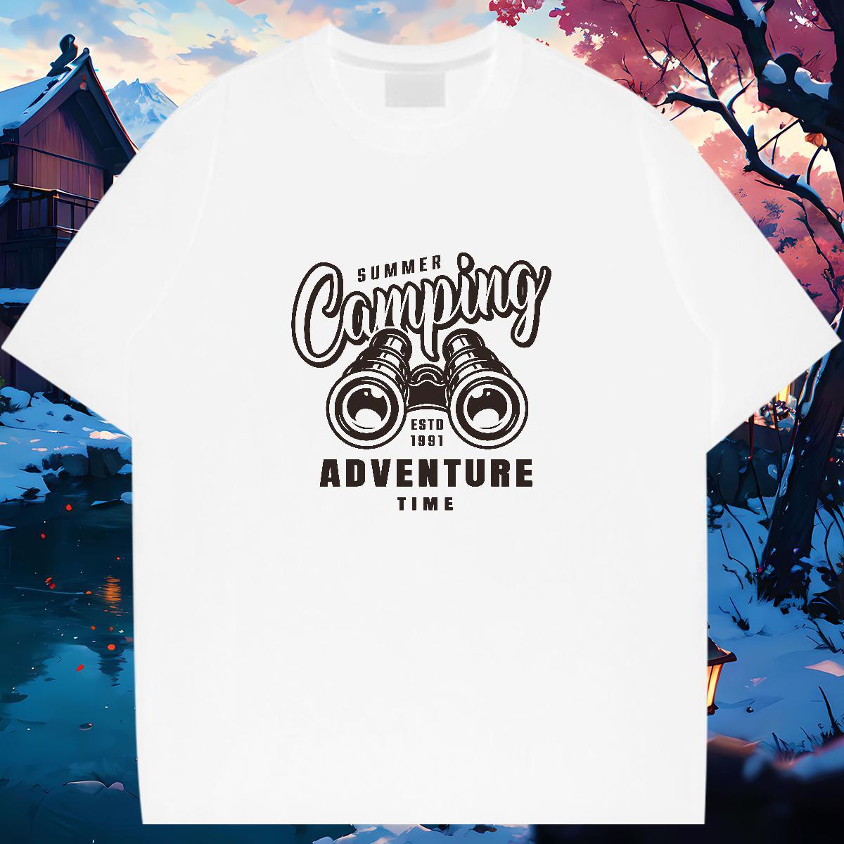 Loose T-Shirts 230g Pure Cotton tool Home Outdoor Oversized Short Sleeve O-Neck Tshirts Brand Tee Shirt