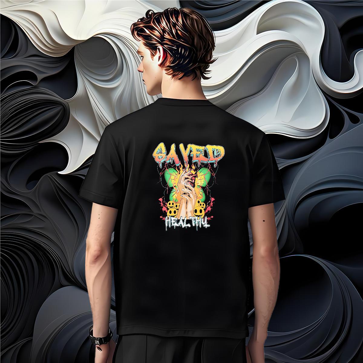 Unisex T-Shirts for Men 230g Pure Cotton skull Street Casual Oversized 4XL Crew Neck Tshirts Designer Fashion Tops Shirt