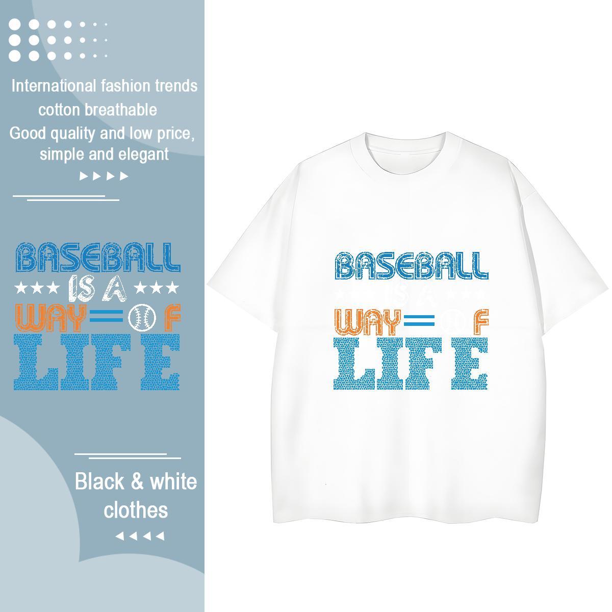 Loose Tshirt for Man Woman 230g Pure Cotton letter Spring Summer T-Shirts Crew Neck Breathable DIY Printed Clothes Shirt