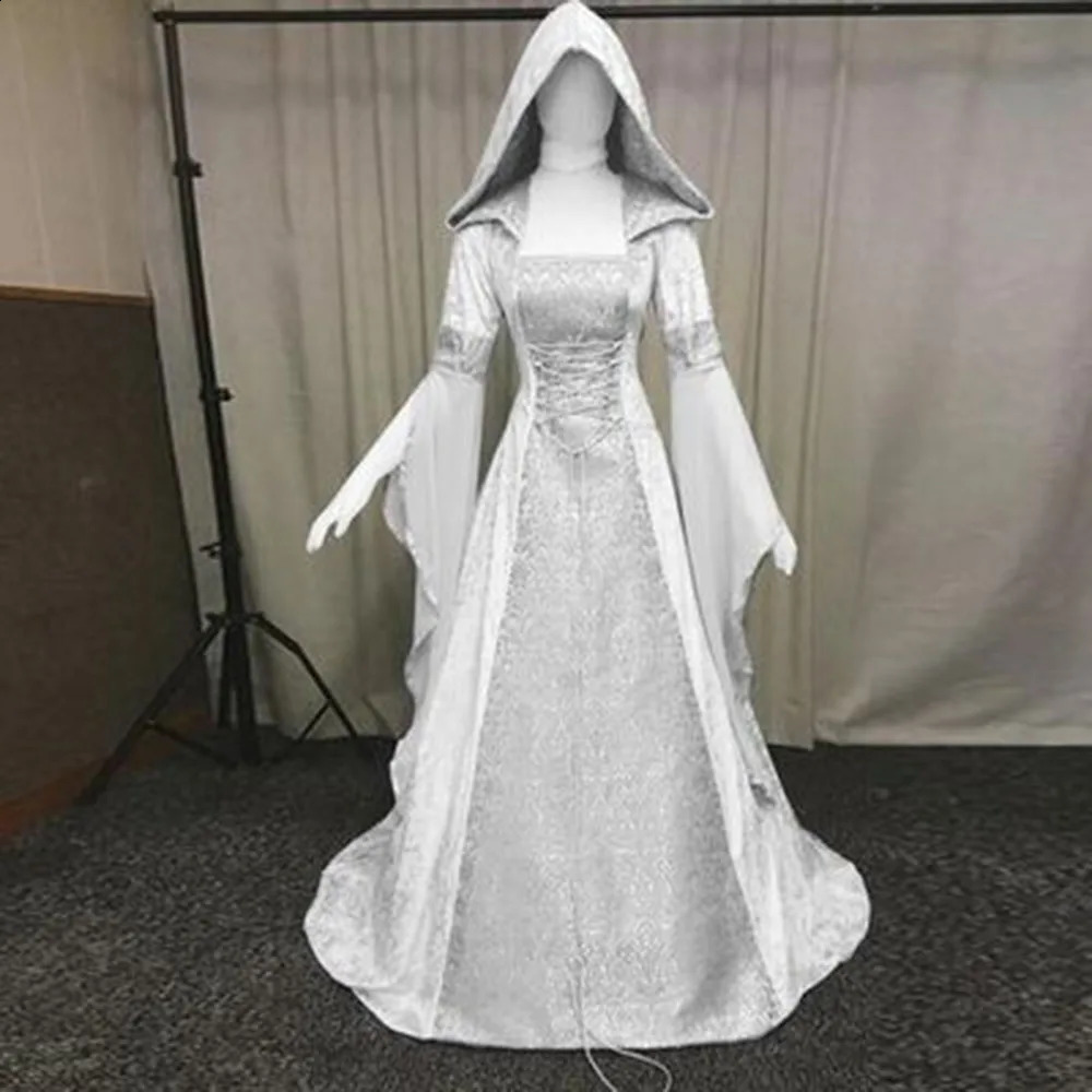 Ancient style wedding dress pantyhose Halloween devil interracial witch cosplay costume for me 240823
