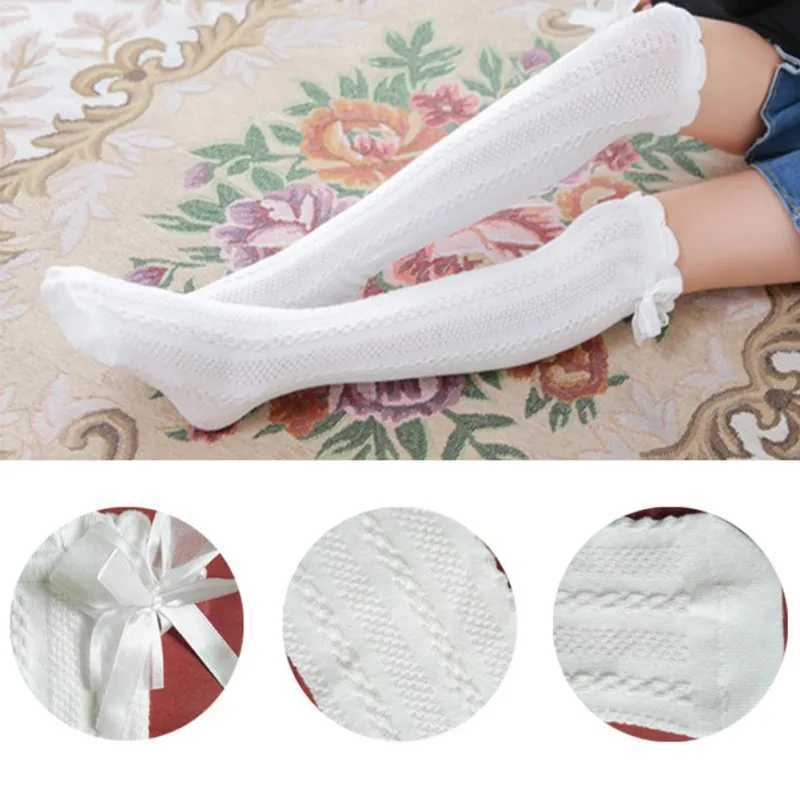 Baby Girls Knee High Socks Long Kids Soft Cotton Ruffle Lace Socks Children School Uniform Socks Mid-calf Socks Leg Warmers CL240824