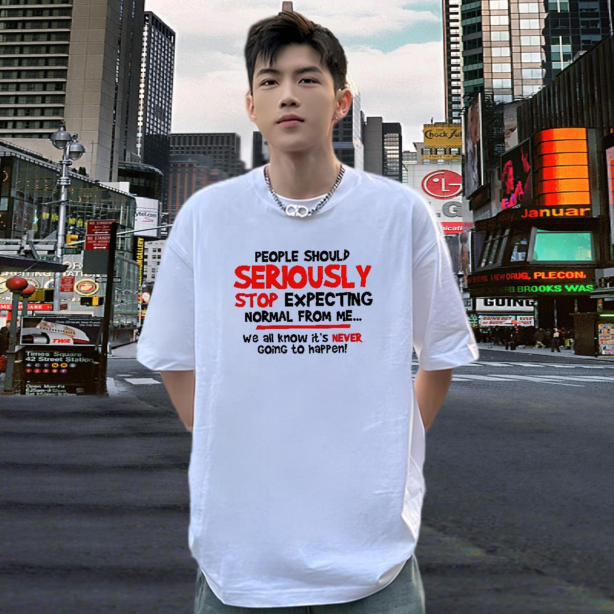Brand Mens T Shirts 230g Cotton letter High Street Hip Hop Floral Print O-Neck Short Sleeve Tshirts 2024 Summer Clothes