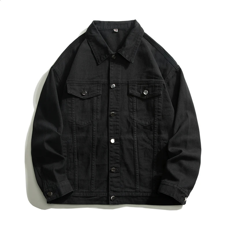 Autumn Mens Super Large White Denim Jacket Street Clothing Cotton Casual Full Match High Quality Jean Coats Blue Green Black 240824