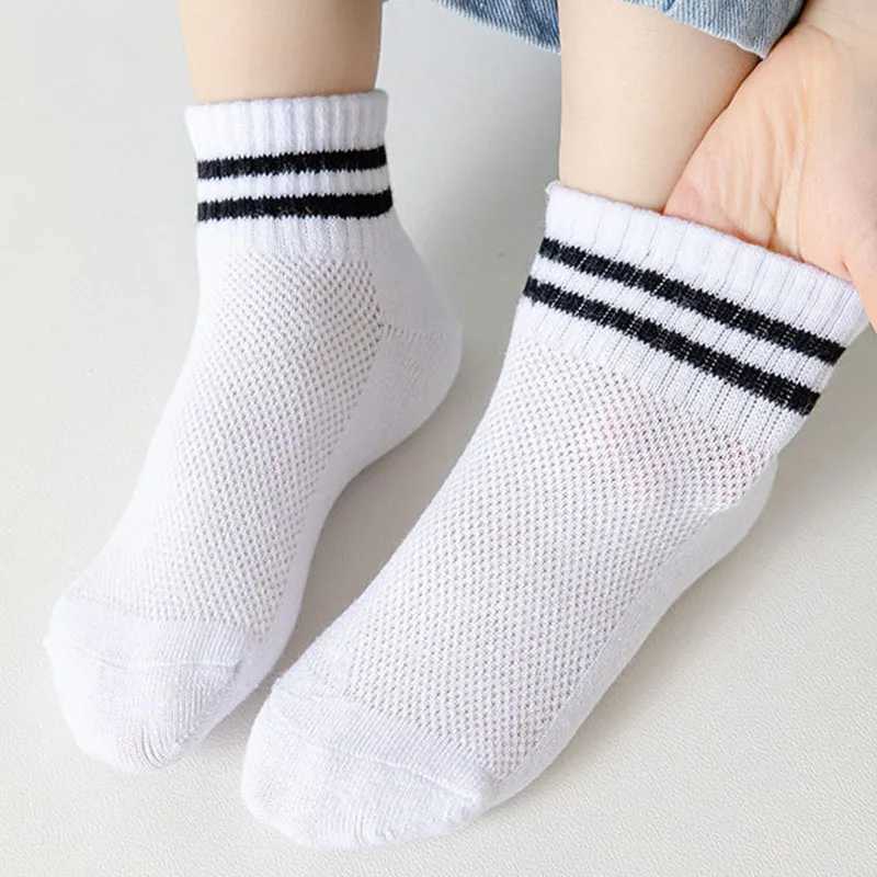 5 Pairs/Lot New Summer Children Socks Cotton Kids Girl Boy Fashion Black White Gray Pink For 1-12 Years Teen Student Baby Socks CL240824