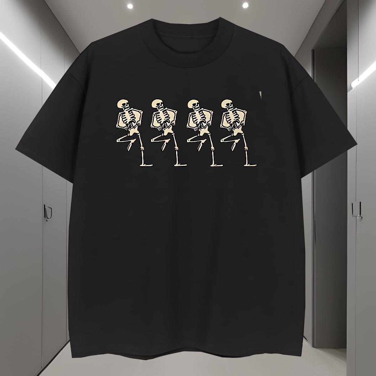 Wholesale T Shirts Men 100% Cotton 230g skull Beach Customized Print Breathable Soft Men Clothes T-Shirt Brand Tees