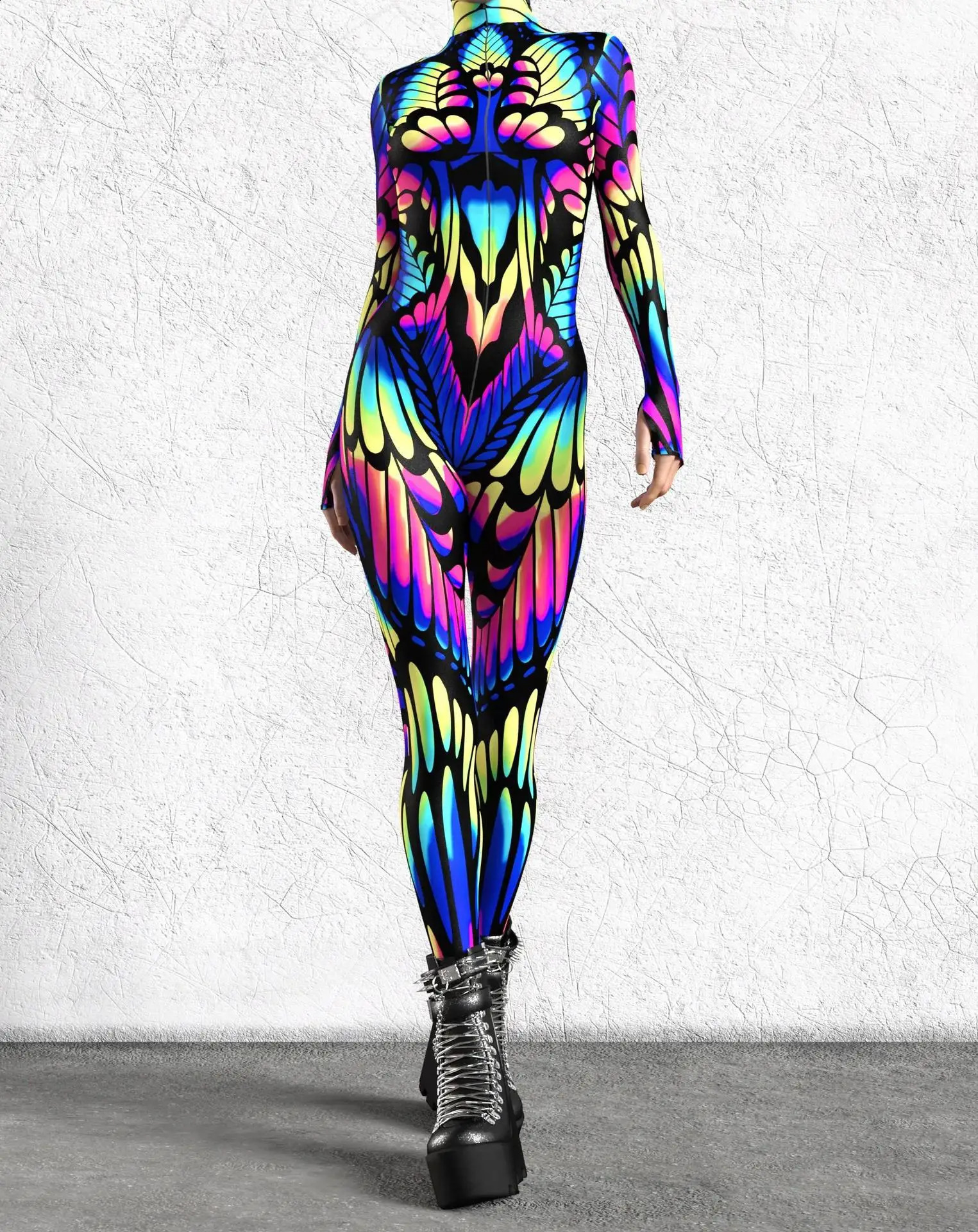 Halloween adult roleplaying jumpsuit color 3D printing womens single carnival party stage display tight fitting clothing costumes 240823