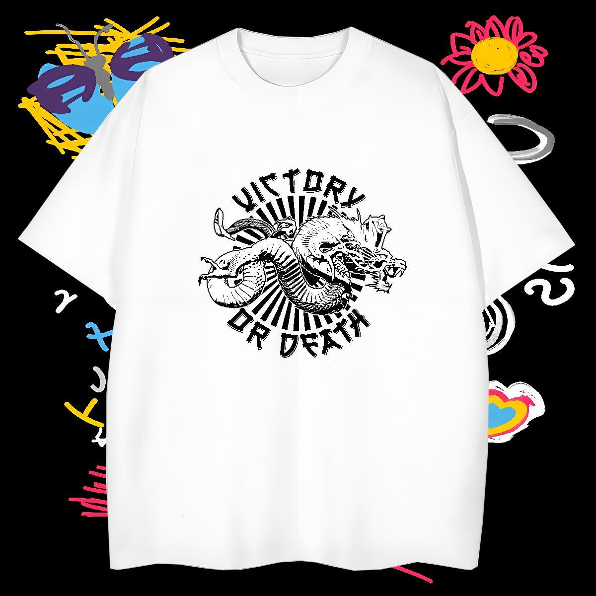 Classic T Shirts Men 230g 100% Cotton skull Daily Wear DIY Printed Short Sleeve O-Neck Men Clothes T-Shirt Designer Fashion Tshirts