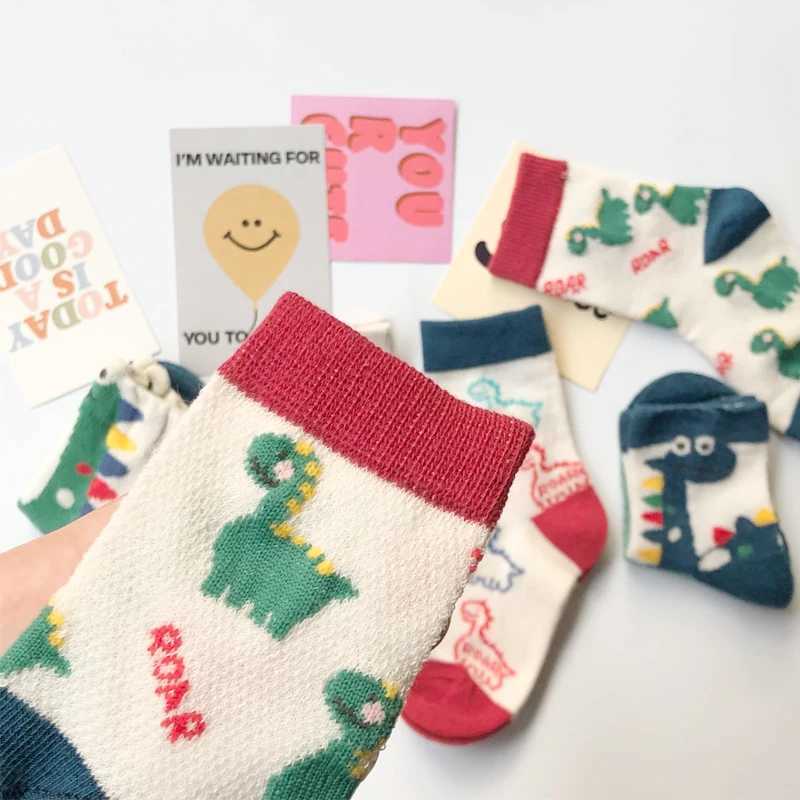 Spring and Summer Boys Mesh Socks Summer Little Boys Childrens Cartoon Dinosaur Cotton Socks 1-12 Years Old CL240824