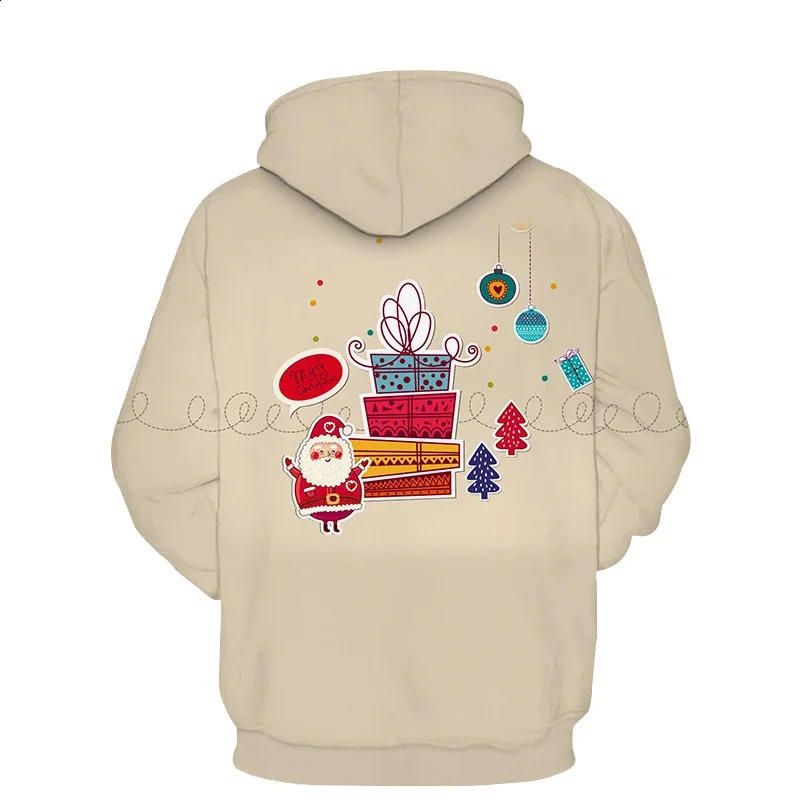 Christmas Mens Hoodie 3D print casual Christmas Tree Old Man Hoodie Men Harajuku Streetwear Oversized Sweatshirt Men 240823
