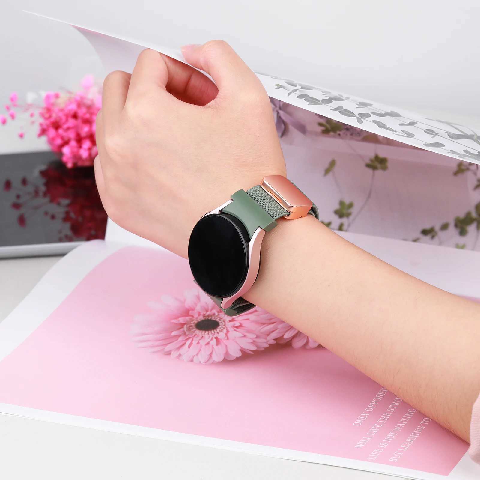 Samsung Galaxy Watch 6 5 4 classic/5 pro 47mm 43mm 44mm 40mm seamless nylon bracelet Galaxy Watch 6 watch4 strap W240824