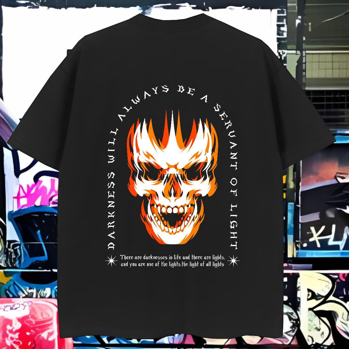 Wholesale T Shirts Men 230g Pure Cotton skull Sports Casual DIY Printed Crew Neck Breathable Tshirt for Man Woman Fashion Tshirts