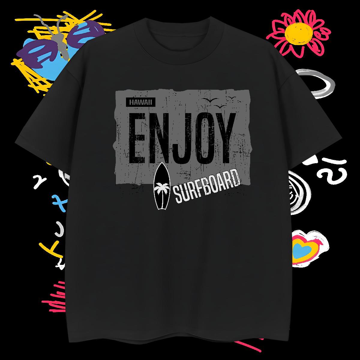 Free Shipping T-Shirts 230g 100% Cotton enjoy Casual Daily Wear Custom Cartoon O-Neck Short Sleeve Tshirt for Man Woman DIY Customized Clothings