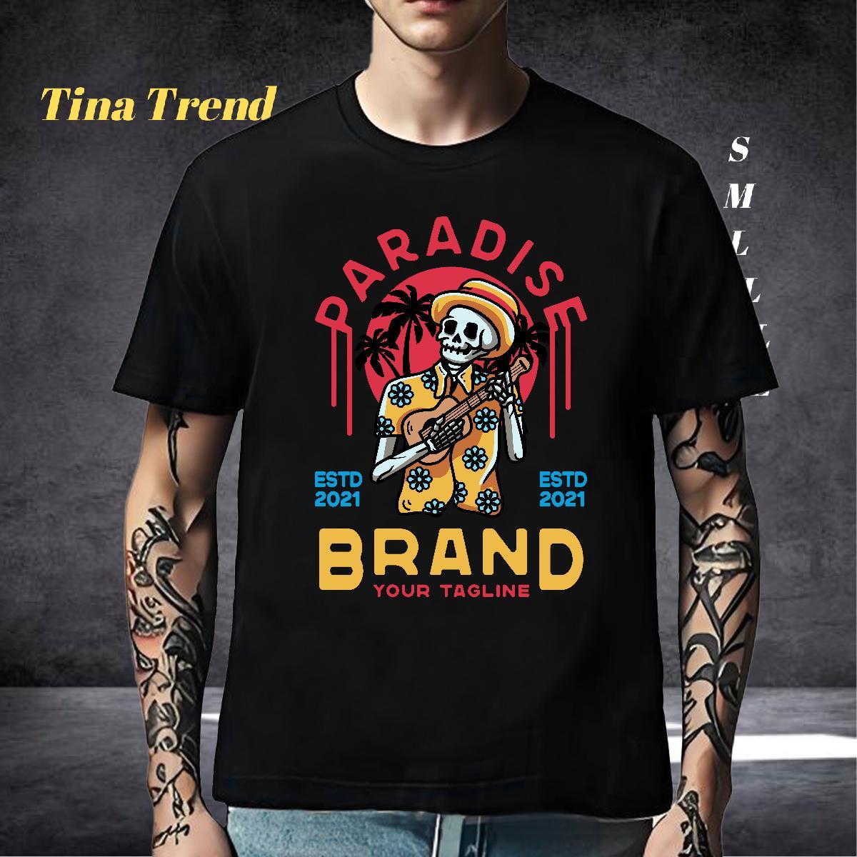 Loose T-Shirts for Men 230g Cotton skull Hip Hop Oversized O Neck Short Sleeves Men Tops Tees 2024 Tshirts