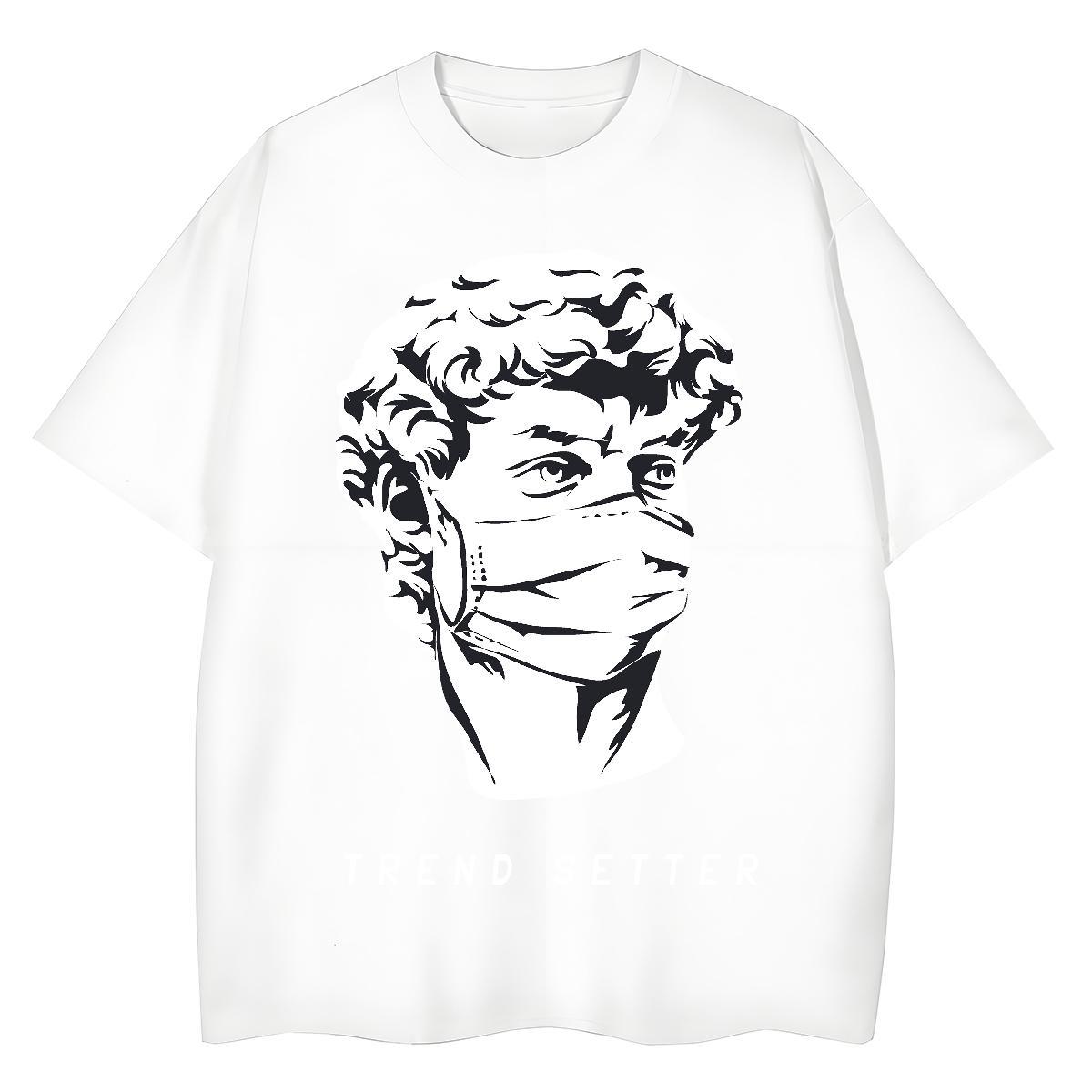 Free Shipping T-Shirts for Men 230g 100% Cotton portrait Street Casual DIY O-Neck Short Sleeve Couples T Shirts Fashion Casual Top Tees