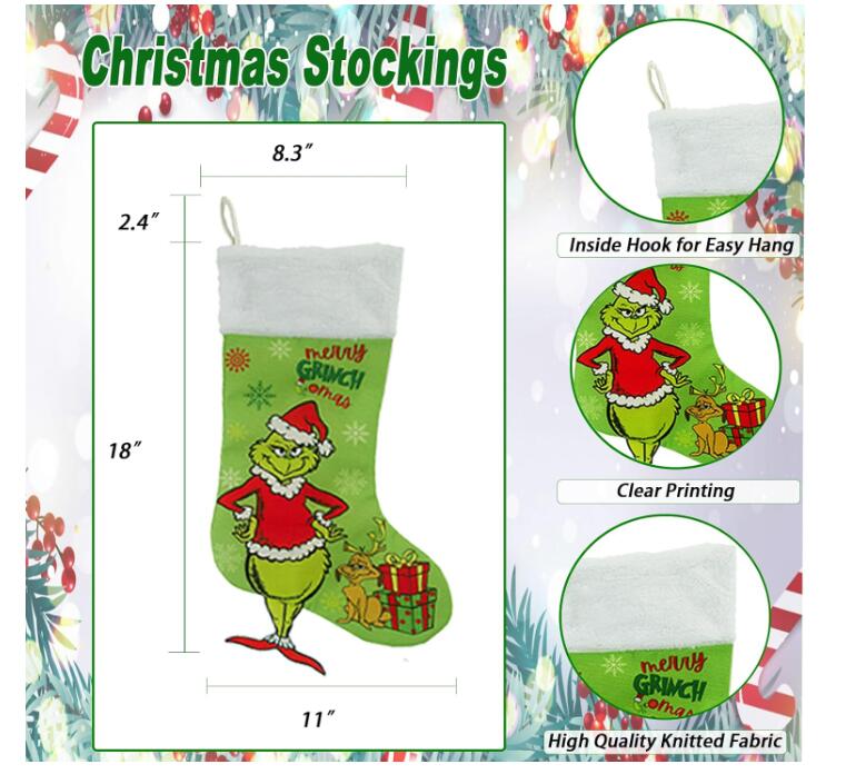 Christmas Stockings 18in Large Stockings Candy Gift Socks Christmas Ornament Decorations for Family Xmas Tree Hanging Decor Party Decorations FY5814 0