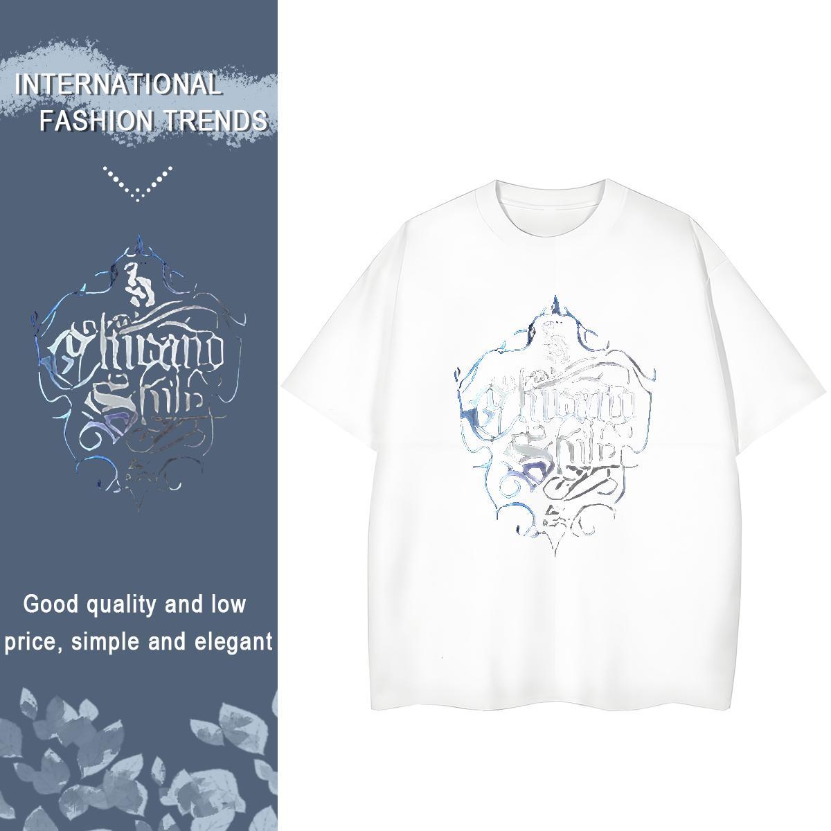 5A Lady T shirt 230g Pure Cotton letter Daily Outfit Womens T Shirts Breathable Crew Neck Skull Tops