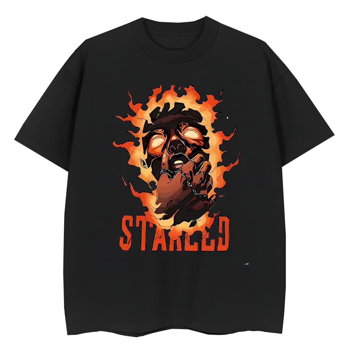 Unisex Men T Shirts 230g 100% Cotton skull Daily Wear Cartoon Printing L-4XL O Neck Short Sleeves Men Clothes T-Shirt DIY Customized Tees