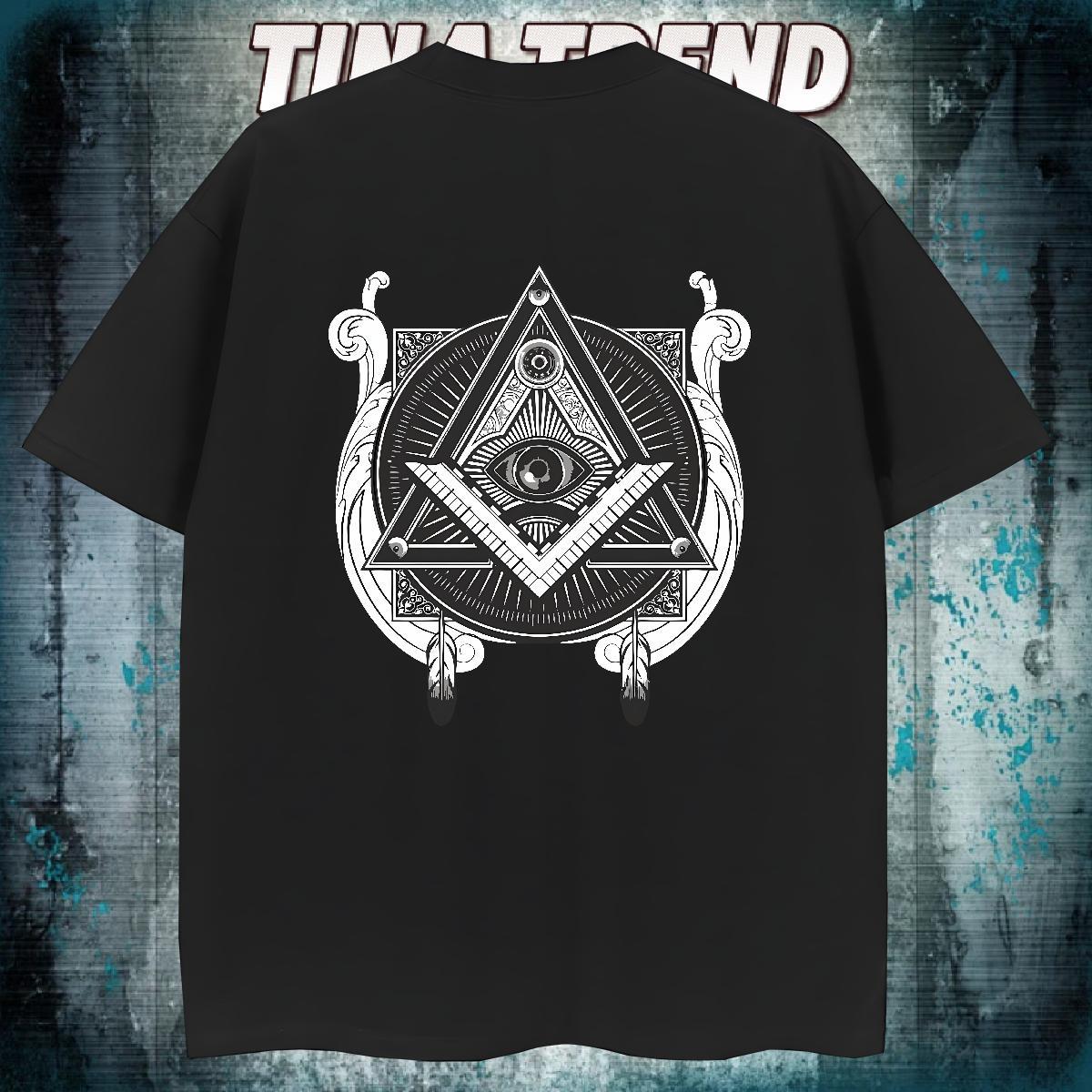 Comfortable T-Shirts for Men 230g Cotton eye of the devil Summer Casual Oversized 4XL O-Neck Short Sleeve Men Tops Tees Fashion Top Tees
