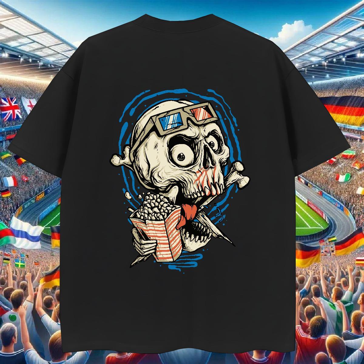 Brand T-Shirts for Men 100% Cotton 230g skull High Street Hip Hop Custom Cartoon Breathable Crew Neck Couples T Shirts Fashion Design Clothes