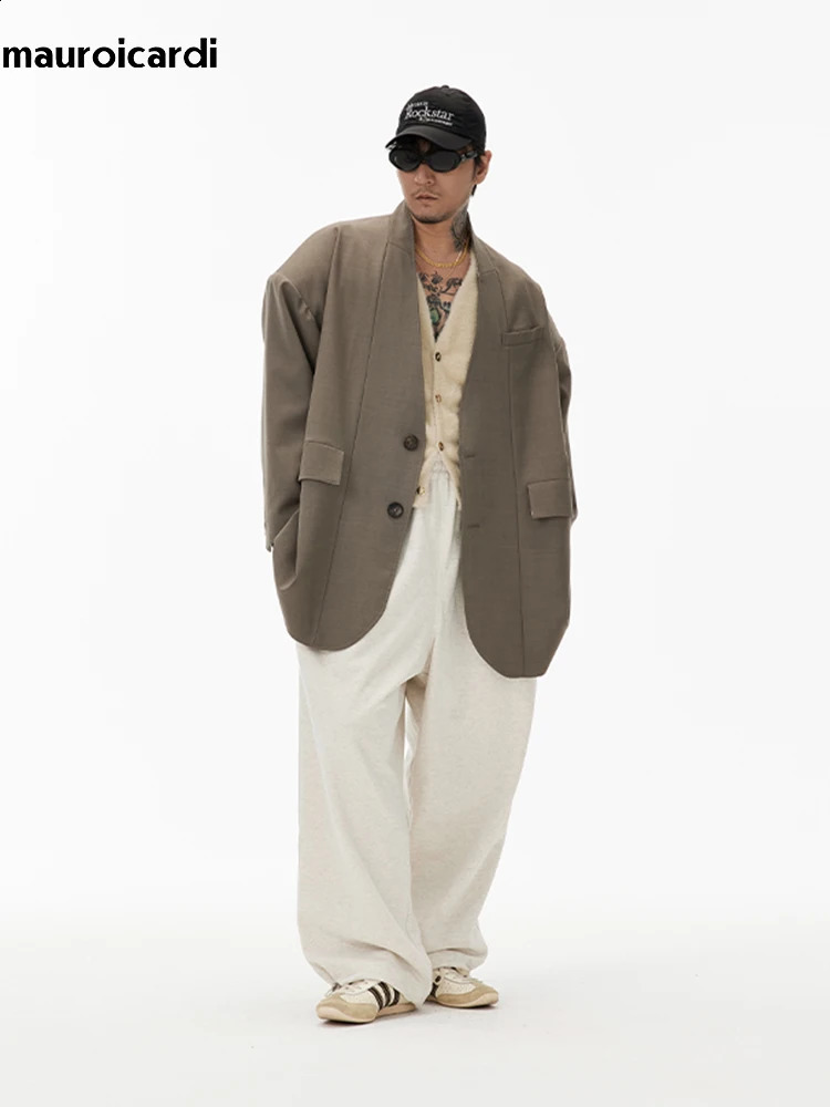 Mauroicardi Spring Autumn Extra Large Long Bag Soft Wide Leg Sports Pants Mens ner Clothing Black Street Fashion 240823