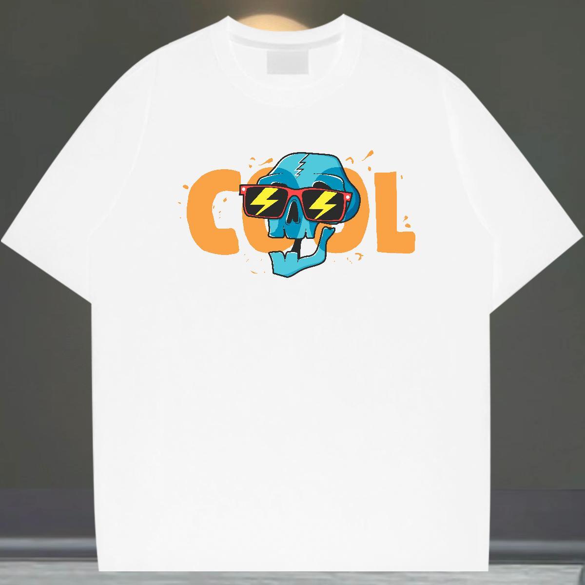 Cool Design T Shirt For Man 230g Cotton skull Sport Custom Printed Breathable Short Sleeve Mens Tshirts Stylist Tops Shirt