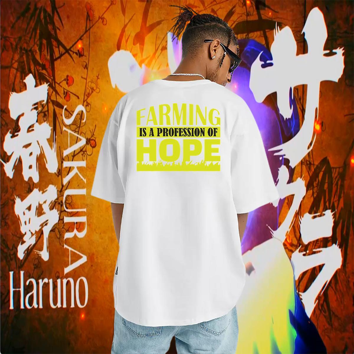 Loose T Shirts Men 230g Pure Cotton letter Casual Anime Print Breathable Crew Neck Tshirt for Man Woman Brand Tees Shirts