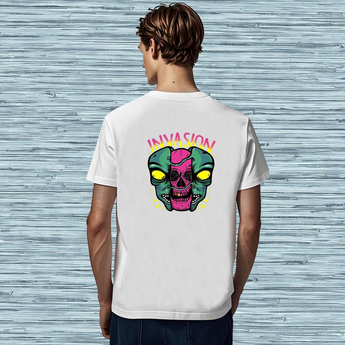Comfortable Men T Shirts 230g 100% Cotton skull Street Casual Cartoon Printing L-4XL Crew Neck Breathable Men Clothes T-Shirt 2024 New Tees Shirts