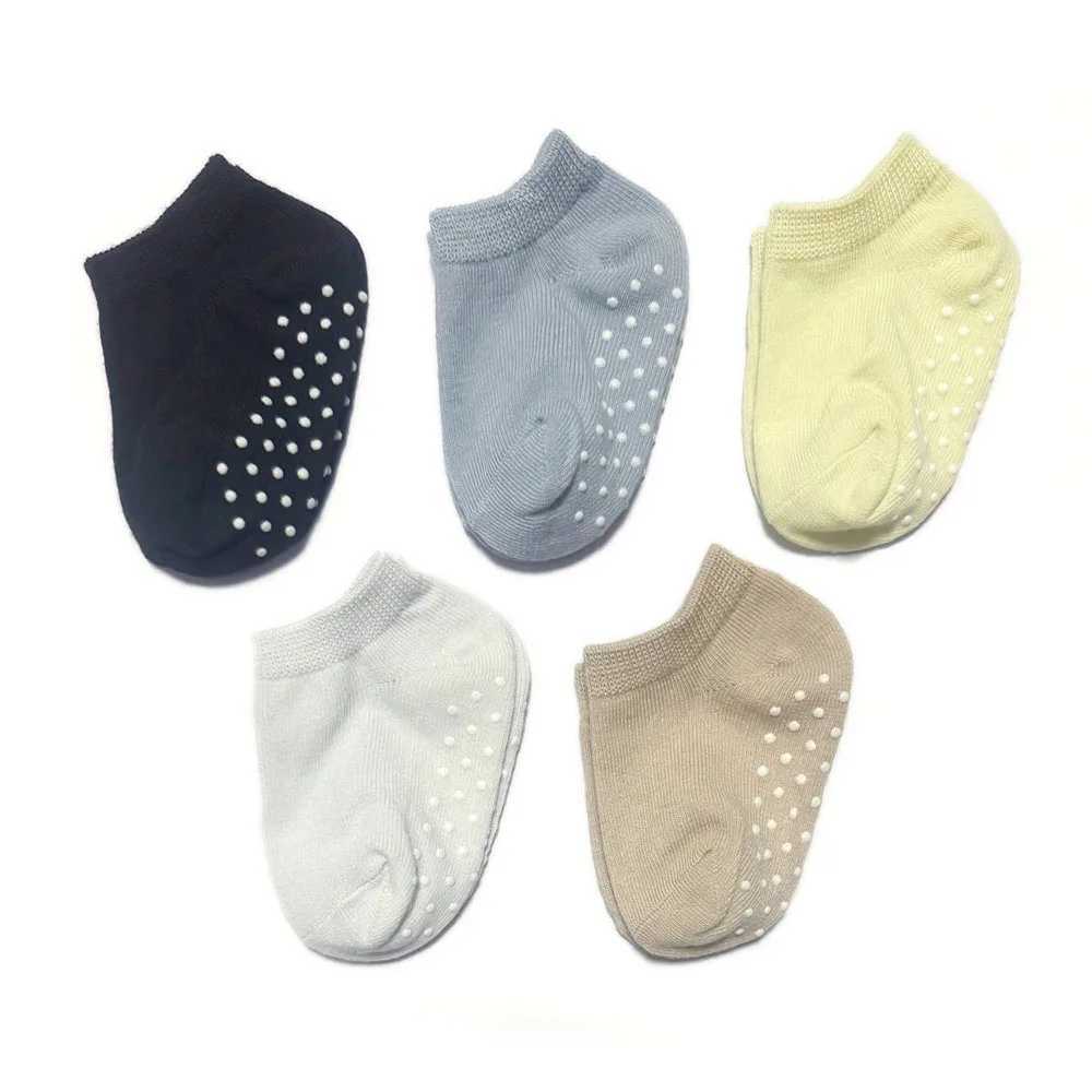 5 Pairs Kids Socks Non-slip Floor Socks For Toddler Baby Boys Girls White Ankle Socks CL240824
