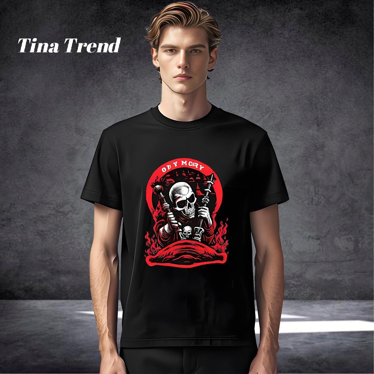 Soft Men T Shirts 100% Cotton 230g skull Street wear Hip Hop Customized Round Neck Short Sleeve Tshirt for Man Woman Stylist Clothings