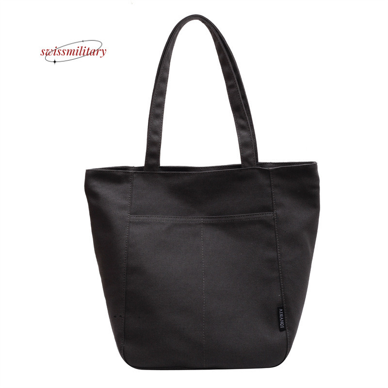 Swissmilitary Canvas Women 2024 New Summer Large Capacity Fashion Simple One Shoulder for College Students Commuting Tote Bag #25