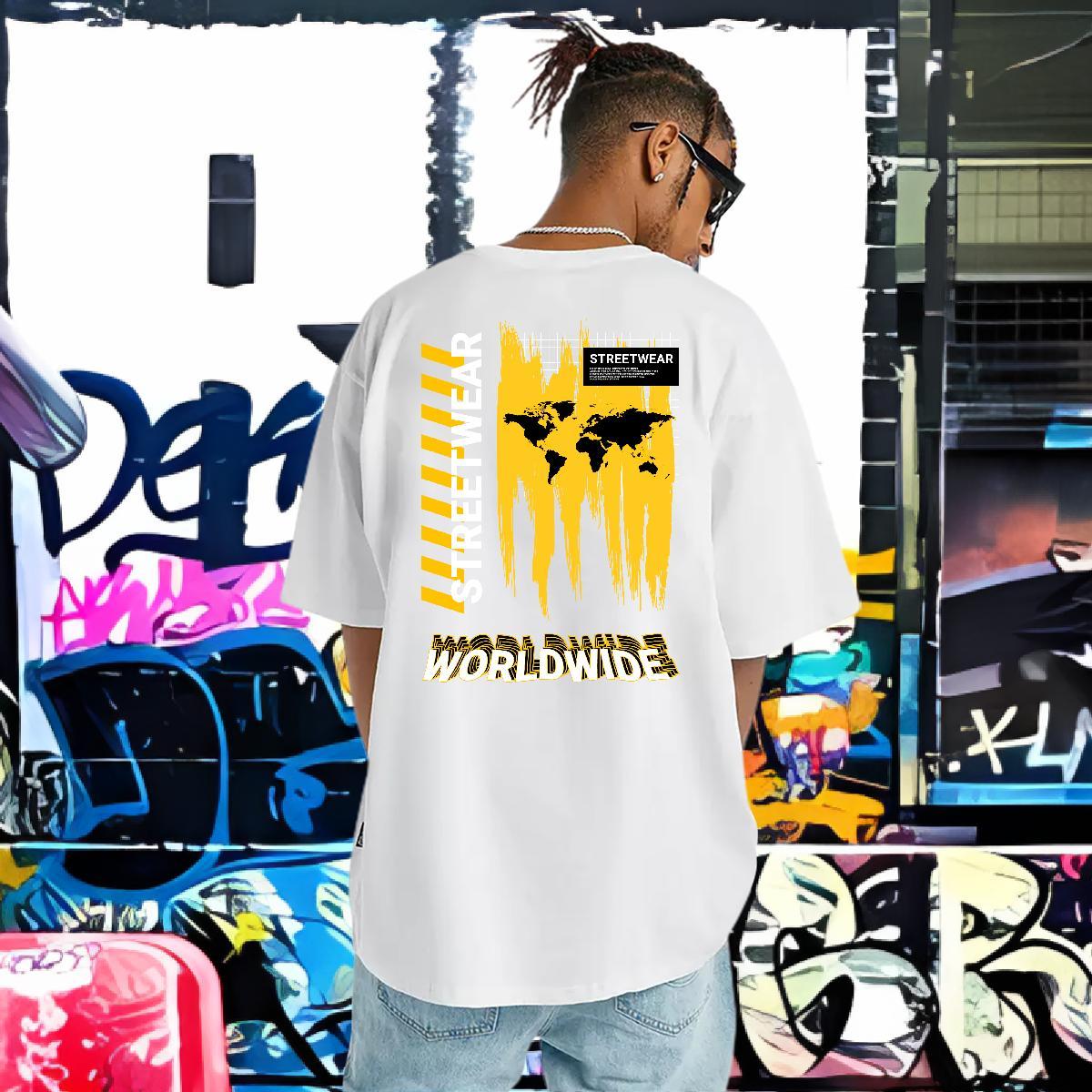 Soft T-Shirts for Men 230g Cotton letter Casual Black Oversized Breathable Crew Neck Tshirts Stylist Tops Tees
