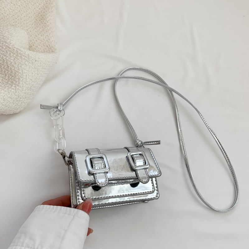 Mini shoulder bag, textured small square bag casual underarm bag