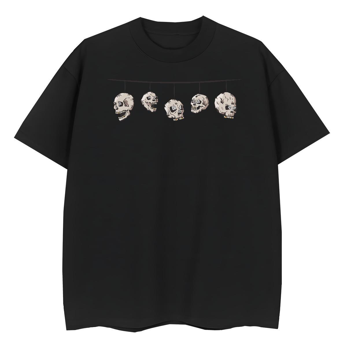 Classic Casual Tshirts Bunting Hip Hop Street 100% Cotton 230g Polos Crew Neck Loose Fit T-Shirts for Men Anime Print