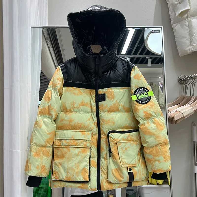Women's Down Parkas Women Print Down Jacket New Casual Style White Duck Down Jackets Autumn Winter Coats And Parkas Female Outwear Y24082461KI