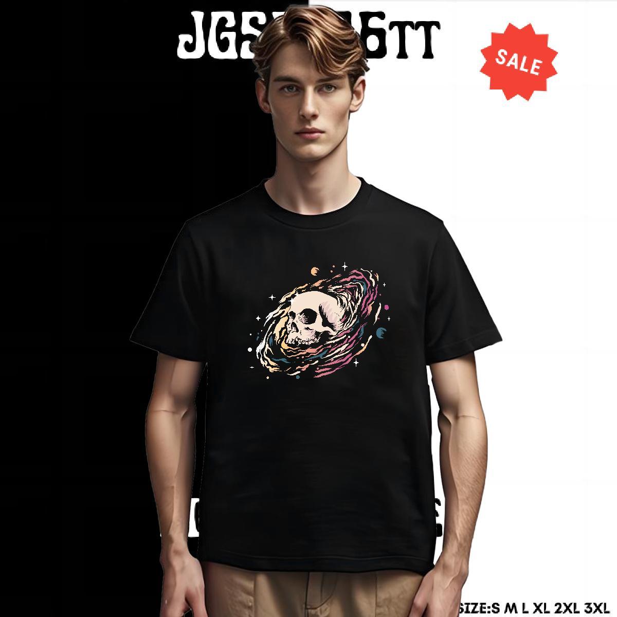 Wholesale T shirt 100% Cotton 230g skull Street wear Hip Hop Graphic Crew Neck Breathable Mens Tshirts New Designer Top Tees