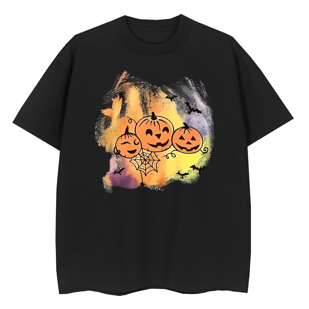 2024 DIY Tshirts halloween Daily Wear 230g Pure Cotton Clothes Crew Neck Loose Fit T Shirts Men DIY Printed