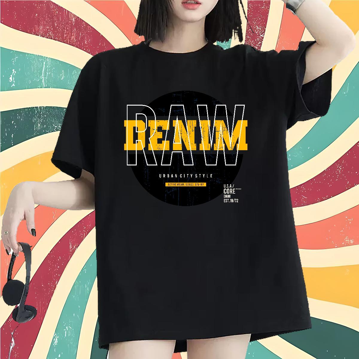 Designer Woman Tshirt 230g Pure Cotton letter Summer Casual T-Shirts for Women Short sleeve Soft Black Oversized Tees Shirts