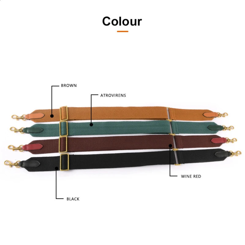 3 Adjustable Black Straps Canvas Brown Shoulder Handbag Accessories Bag Strap for Crossbody 240824 4
