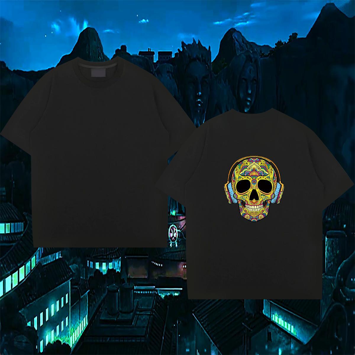 Brand Men T Shirts 100% Cotton 230g skull Outdoor Asian Size Short Sleeve Soft Couples T Shirts Fashion Designer Tops