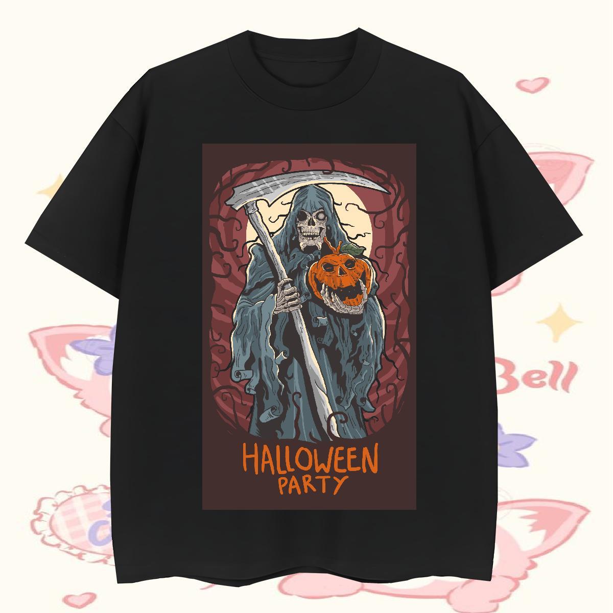 Customized Men Clothes T-Shirt witch Spring Summer 230g Cotton Tops Breathable Loose T shirt Asian Size