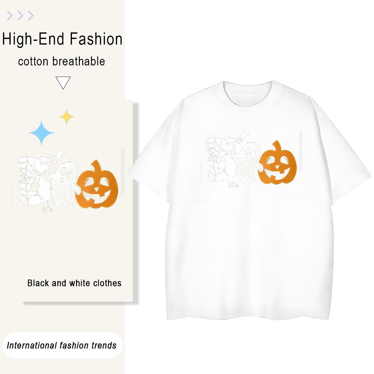 Fashion Design Men Tops Tees halloween Summer Casual 100% Cotton 230g Tees Shirts Breathable Crew Neck Cool Design T Shirts Men Custom Cartoon